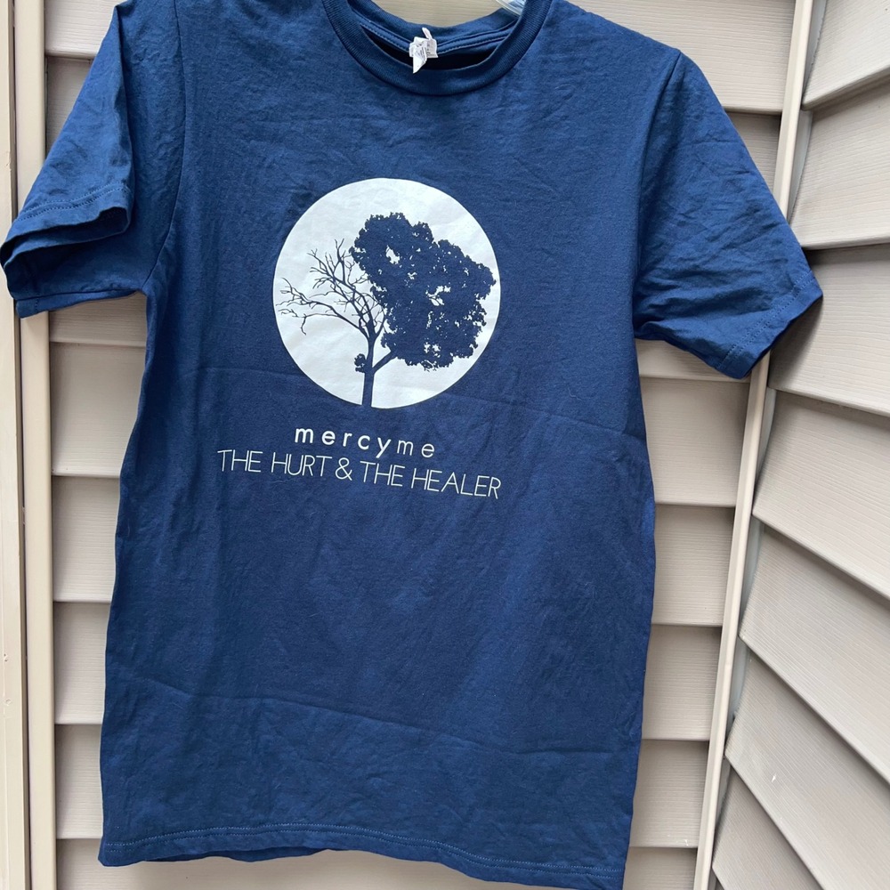 MercyMe The Hurt & The Healer Band Tee Navy Blue Unisex Graphic T-Shirt Small